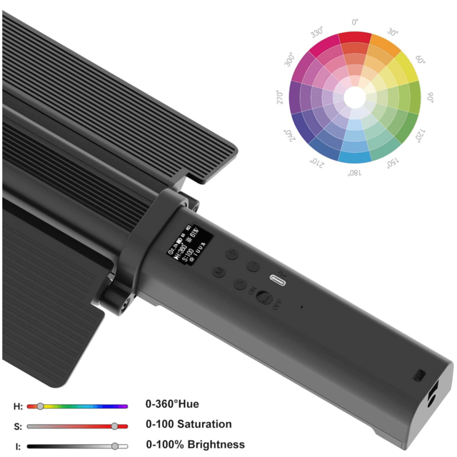 Iluminador Bastão LED Mamen SL-B03 com Bandoor e Controle Remoto (20w / RGB HSV 360°/ 8000mAh / ICR>95 - TLCI>95 / Até 6HS de Bateria) - comprar online