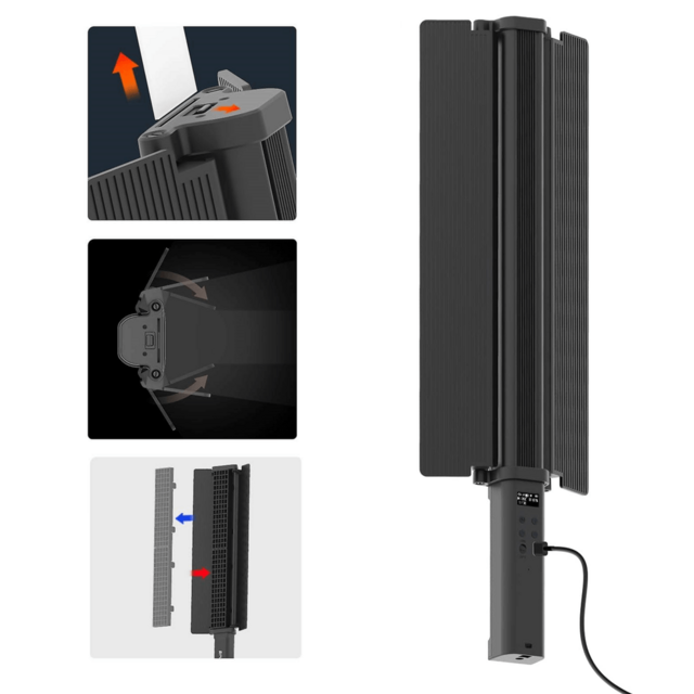 Iluminador Bastão LED Mamen SL-B03 com Bandoor e Controle Remoto (20w / RGB HSV 360°/ 8000mAh / ICR>95 - TLCI>95 / Até 6HS de Bateria) na internet