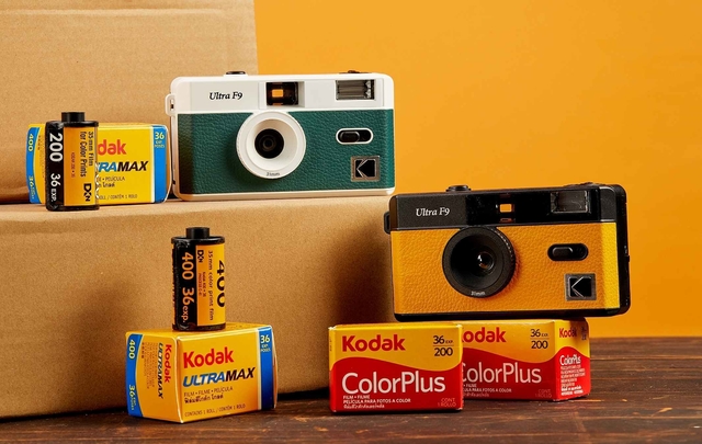 Camera de Filme Reutilizável Kodak F9 Amarela (Analógica 35mm c/ Flash) - loja online