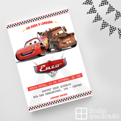Convite digital Carros Disney
