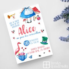 Convite Alice no país das maravilhas para imprimir