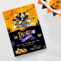 Convite halloween mickey para editar