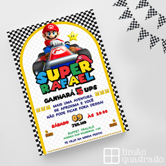 Convite Super Mário Kart para editar