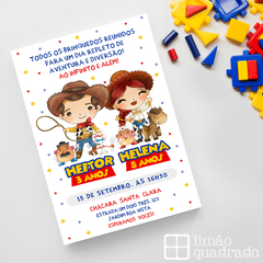 Tema para festa de irmãos - Toy Story - Woddy e Jessie