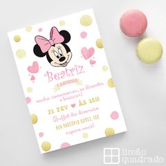 Convite Minnie rosa para imprimir