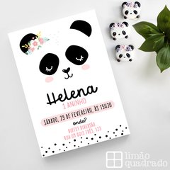 Convite panda pandinha menina para imprimir
