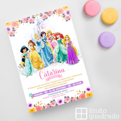 Convite Jardim das Princesas Disney