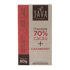 Chocolate Vegano 70% Cranberry Java 80g Caixa Com 6