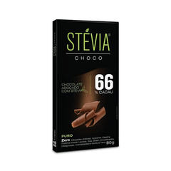 Chocolate 66% Cacau Stévia Genevy 80g
