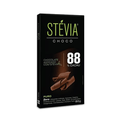 Chocolate 88% Cacau Stévia Genevy 80g