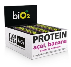 Bio2 Barra Protein Vegana Açaí Banana E Pasta De Amendoim 45g Cx 12 Unid
