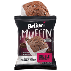 Muffin Double Chocolate Belive Zero Açúcar, Glúten e Lactose