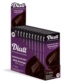 Chocolate Meio amargo 50% Diet 25g Display com 12 Unidades Diatt