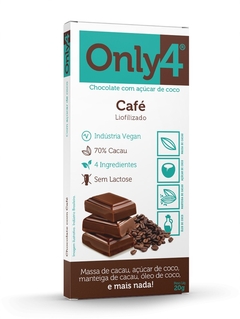 Chocolate Vegano Only4 Café Liofilizado 70% Cacau 20g - comprar online