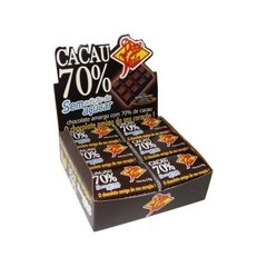 Chocolate 70% Cacau Sem açúcar 14g Doce Vida Display 24 un