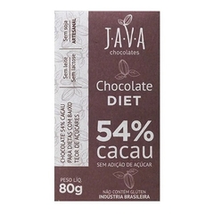 Chocolate Vegano 54% Cacau Diet Java 80g Caixa Com 6
