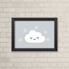 Quadro Infantil Nuvem e Estrelas Verdinhas - comprar online