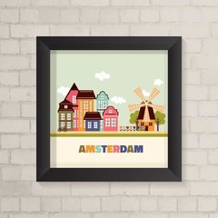 Quadro Casa Amsterdam Colorido - comprar online