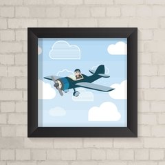 Quadro Infantil Avião e Nuvens - comprar online