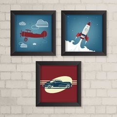 Kit de Quadros Avião, Foguete e Carro - comprar online