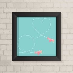 Quadro Infantil Aviões Rosa - comprar online