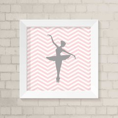 Quadro Infantil Bailarina Chevron