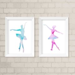 Kit de Quadros Bailarinas Aquarela