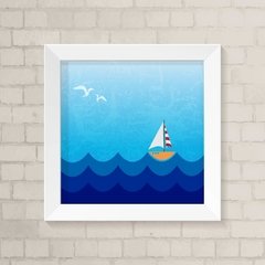 Quadro Infantil Barquinho e Mar