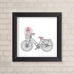 Quadro Infantil Bicicleta e Flores - comprar online