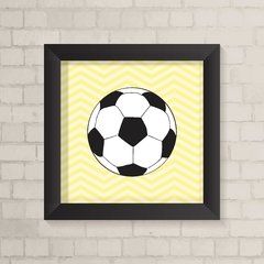 Quadro Infantil Bola de Futebol Chevron Amarelo - comprar online