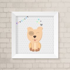 Quadro Infantil Cachorrinho Corações