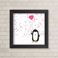 Quadro Infantil Pinguim e Coração - comprar online