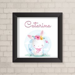 Quadro com Nome Coelhinha Aquarela - comprar online