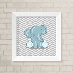 Quadro Infantil Elefante Chevron