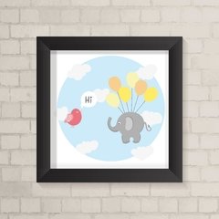 Quadro Infantil Elefante e Passarinho - comprar online