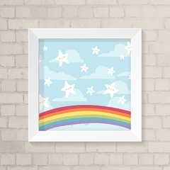 Quadro Infantil Estrelas e Arco-Íris