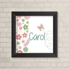 Quadro com Nome Flores e Borboletas - comprar online