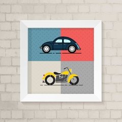 Quadro Infantil Fusca e Moto