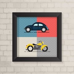 Quadro Infantil Fusca e Moto - comprar online