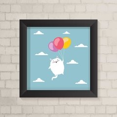 Quadro Infantil Gatinho e Balões - comprar online