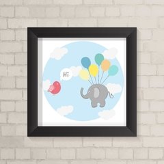 Quadro Infantil Elefante, Balões e Passarinho - comprar online
