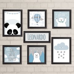 Kit de Quadros Panda Azul - comprar online
