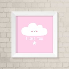 Quadro Infantil Love You Rosa