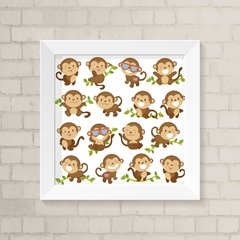 Quadro Infantil Macaquinhos