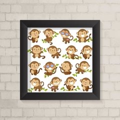 Quadro Infantil Macaquinhos - comprar online