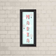 Quadro com Nome Balões Vertical Menina - comprar online