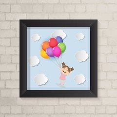 Quadro Infantil Menina e Balões - comprar online