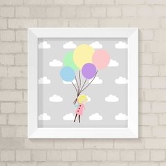 Quadro Infantil Menina Loira com Balões