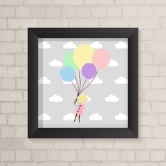 Quadro Infantil Menina Loira com Balões - comprar online