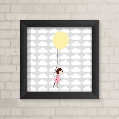 Quadro Infantil Menina com Balão - comprar online